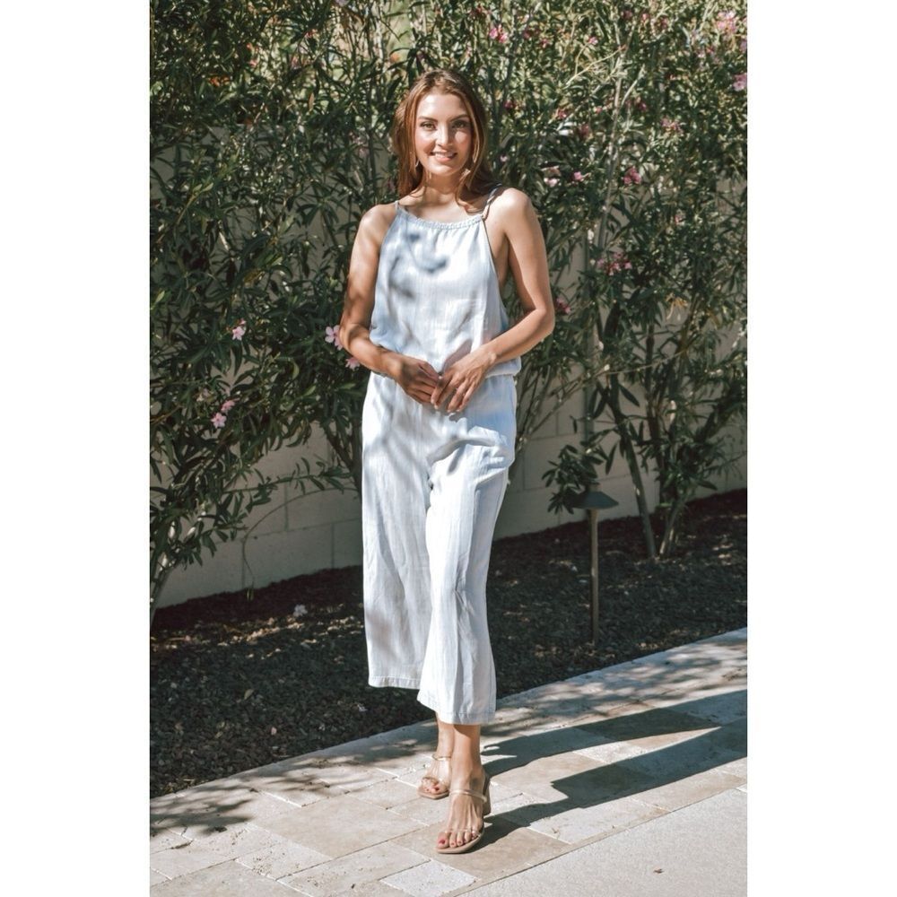 BELLA DAHL WIDE LEG JUMPSUIT IN BLUE